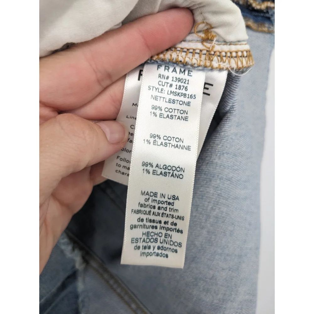 Frame Denim Skirt Women 27 Blue Mini Stretch Jean Trendy Western Y2K 90's Casual